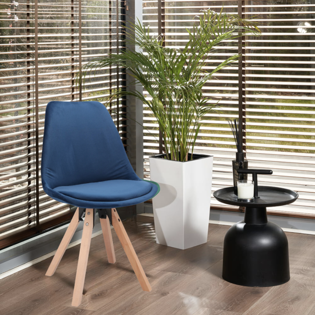 Стілець Saida Jumi у скандинавському стилі з дерев'яними ніжками синій