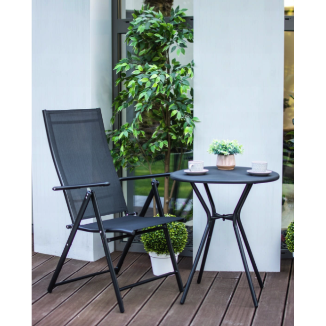 Пляжное кресло Jumi Tillvex с регулируемой спинкой черный