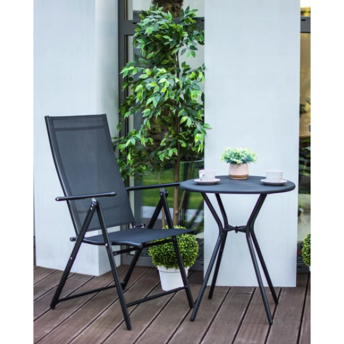 Пляжное кресло Jumi Tillvex с регулируемой спинкой черный