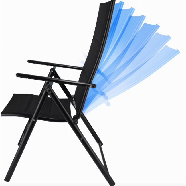 Пляжное кресло Jumi Tillvex с регулируемой спинкой черный