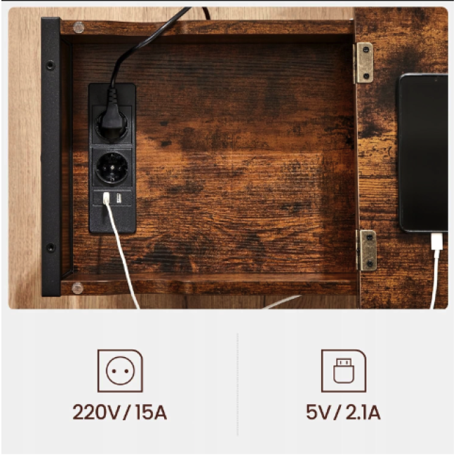 Журнальный столик Leobert Olmi USB вход + розетка в стиле Loft