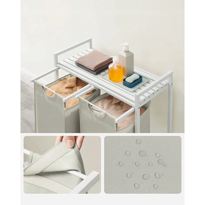 Корзина для белья Leobert Chariot с двумя отделениями 2 x 46л белая