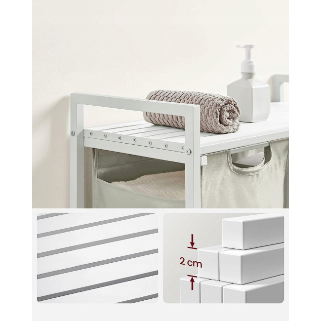 Корзина для белья Leobert Chariot с двумя отделениями 2 x 46л белая