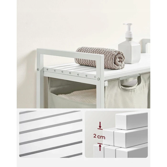 Корзина для белья Leobert Chariot с двумя отделениями 2 x 46л белая