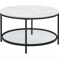 Журнальный столик Leobert Oskar круглый с мраморной столешницей