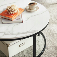 Журнальный столик Leobert Oskar круглый с мраморной столешницей