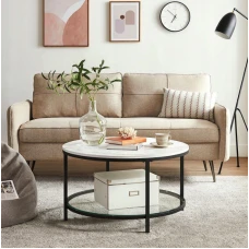 Журнальный столик Leobert Oskar круглый с мраморной столешницей