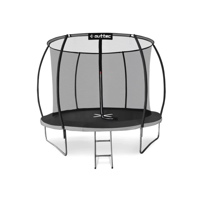 Батут Outtec Premium 12ft (374см) черно-серый с внутренней сеткой
