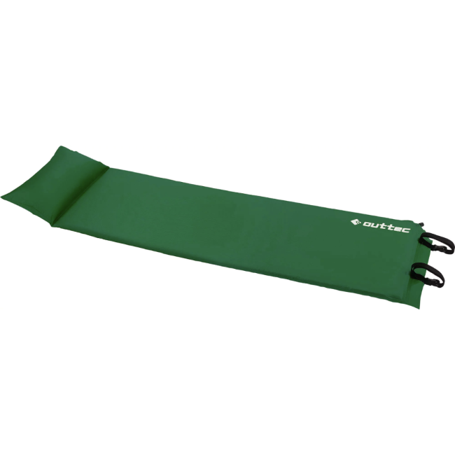 Самонадувний килимок Outtec з подушкою гладкий зелений