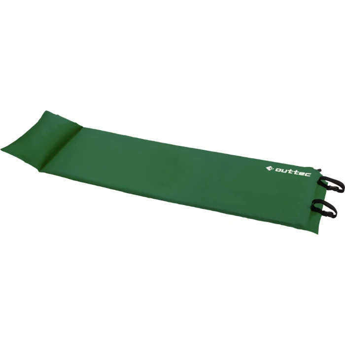 Самонадувний килимок Outtec з подушкою гладкий зелений