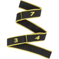 Резинка для фитнеса с петлями Queenfit 86,5х4см черно-желтая