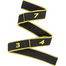 Резинка для фитнеса с петлями Queenfit 86,5х4см черно-желтая