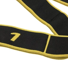 Резинка для фитнеса с петлями Queenfit 86,5х4см черно-желтая