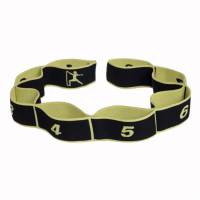 Резинка для фитнеса с петлями Queenfit 86,5х4см черно-желтая