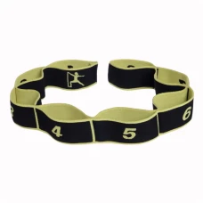 Резинка для фитнеса с петлями Queenfit 86,5х4см черно-желтая