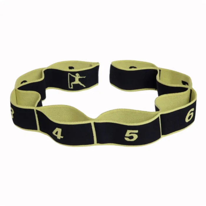 Резинка для фитнеса с петлями Queenfit 86,5х4см черно-желтая