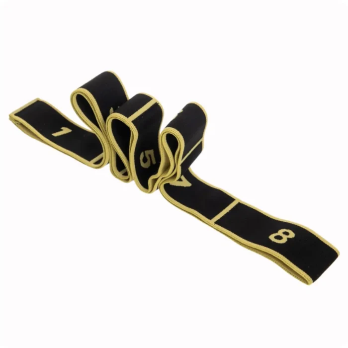 Резинка для фитнеса с петлями Queenfit 86,5х4см черно-желтая