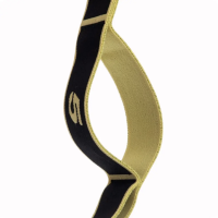 Резинка для фитнеса с петлями Queenfit 86,5х4см черно-желтая