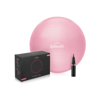 Фітбол Queenfit 65см світло-рожевий + насос