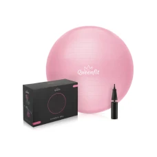 Фітбол Queenfit 65см світло-рожевий + насос