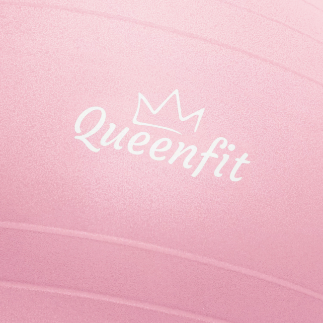Фітбол Queenfit 65см світло-рожевий + насос