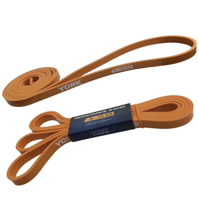 Резинка для фітнесу York 5-15кг - 2080x13x4,5 мм, помаранчевий
