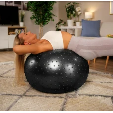 Фитбол массажный Hop-Sport 65см черный + насос