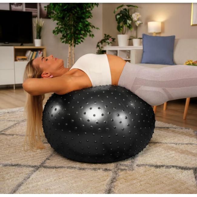 Фітбол масажний Hop-Sport 65см чорний + насос