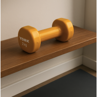 Гантелі для фітнесу вінілові круглі York Fitness 2х2кг жовтий