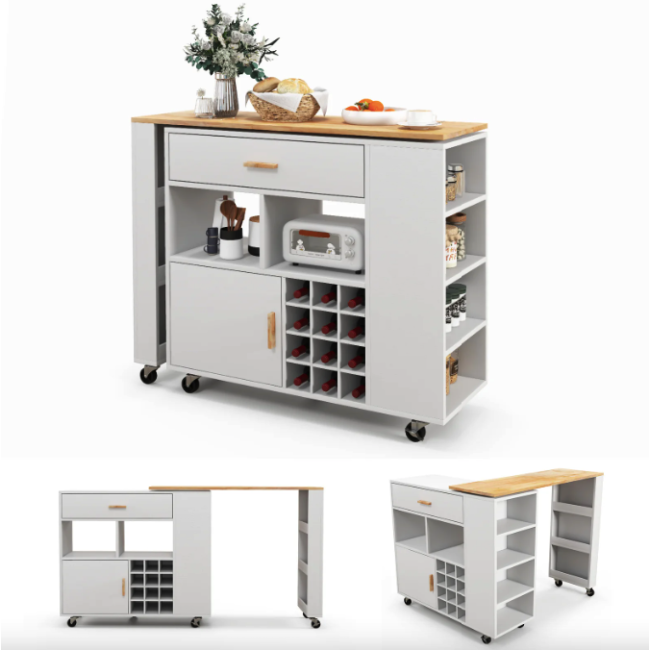 Раскладной столик тумба 2 в 1 Costway Rubber