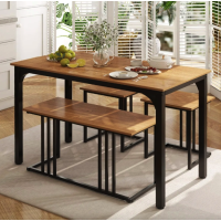 Комплект Costway Decima обідній стіл зі стільцями в стилі Loft натуральний