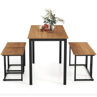 Комплект Costway Decima обідній стіл зі стільцями в стилі Loft натуральний