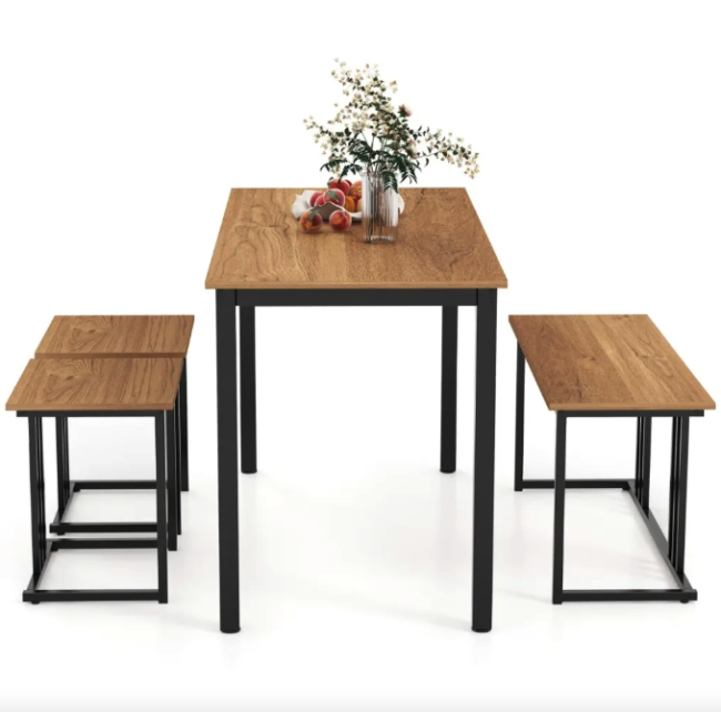 Комплект Costway Decima обідній стіл зі стільцями в стилі Loft натуральний