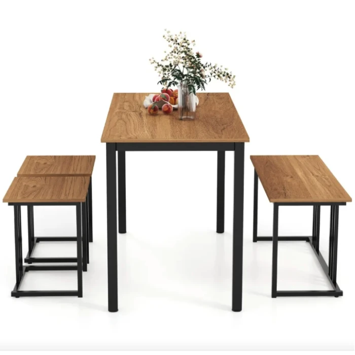 Комплект Costway Decima обідній стіл зі стільцями в стилі Loft натуральний