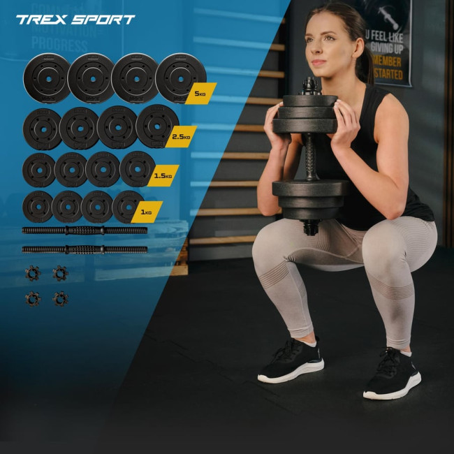 Гантели композитные регулируемые TREX Sport 2х20кг