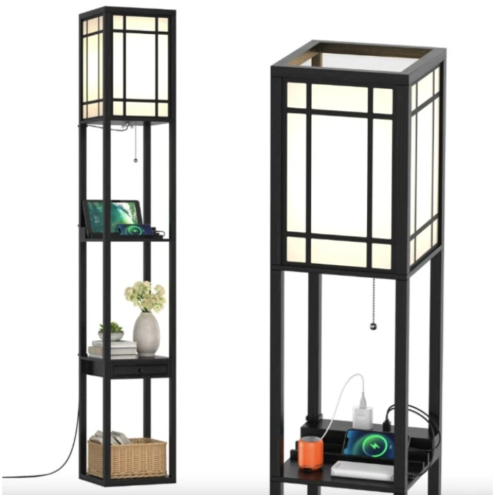 Підлогова лампа Costway Terra торшер 3 в 1 чорний