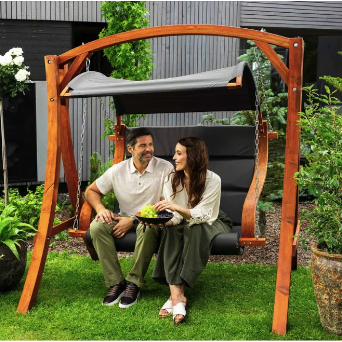 Садова гойдалка Di Volio Pergia двомісна сірий