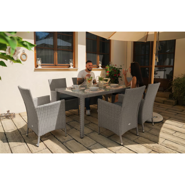 Садовая мебель Di Volio VERONA 6+1 Серый/серый