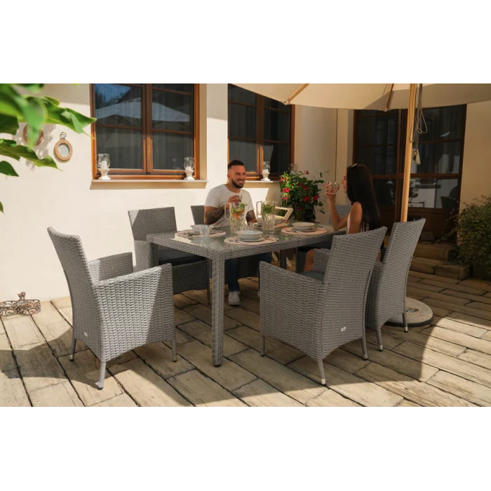 Садові меблі Di Volio VERONA 6+1 Сірий/сірий