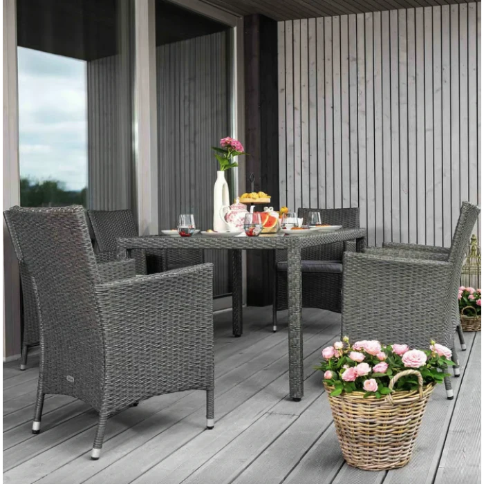 Садові меблі Di Volio VERONA 6+1 Сірий/сірий