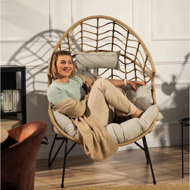 Ротанговое кресло-кокон Di Volio Alcamo для отдыха бежевый