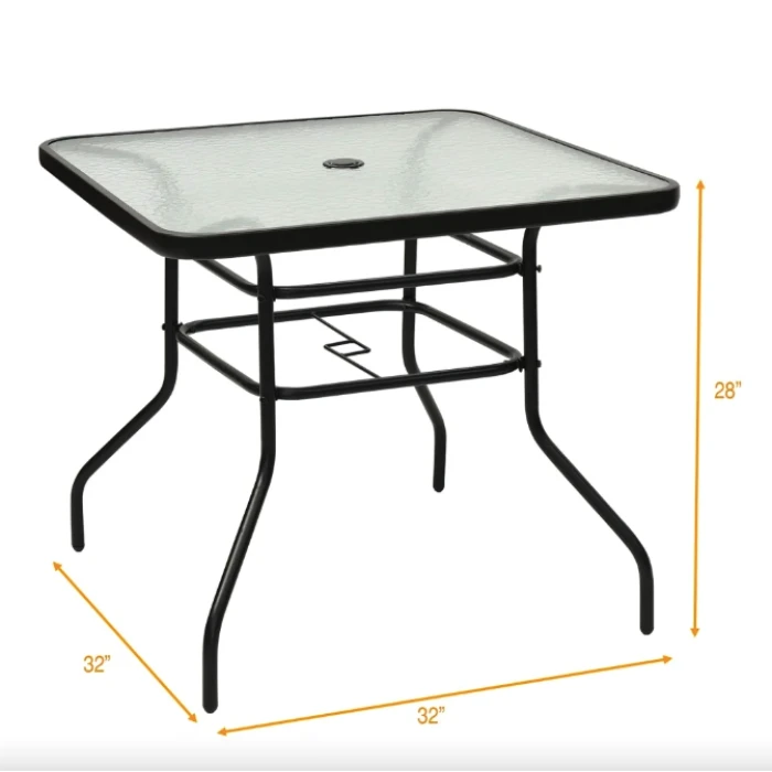 Садовый стол Costway Jupiter стеклянный