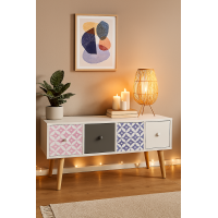 Комод Chomik RETRO с выдвижными ящиками белый