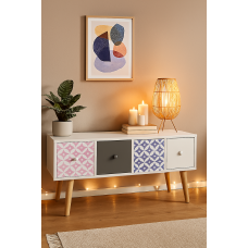 Комод Chomik RETRO с выдвижными ящиками белый