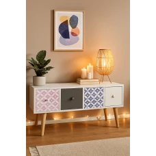 Комод Chomik RETRO з висувними шухлядами білий