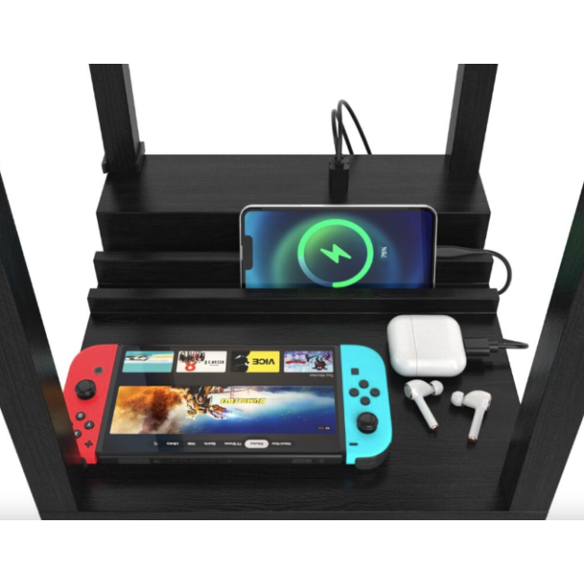 Напольная лампа Costway Terra торшер 3 в 1 черный