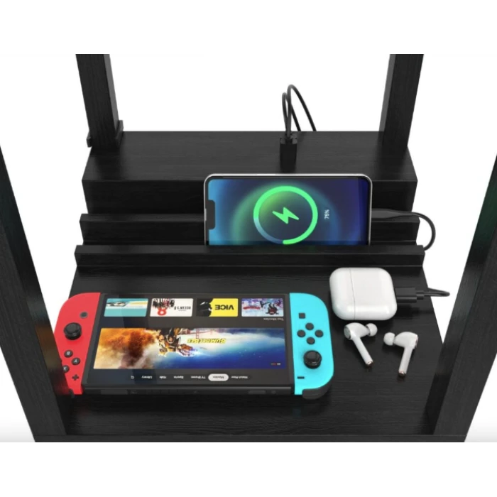 Підлогова лампа Costway Terra торшер 3 в 1 чорний