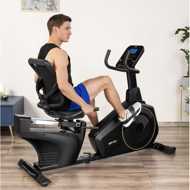Горизонтальный велотренажер Gymtek XBR6000 электромагнитный золотистый