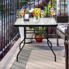 Садовый стол Costway Jupiter стеклянный