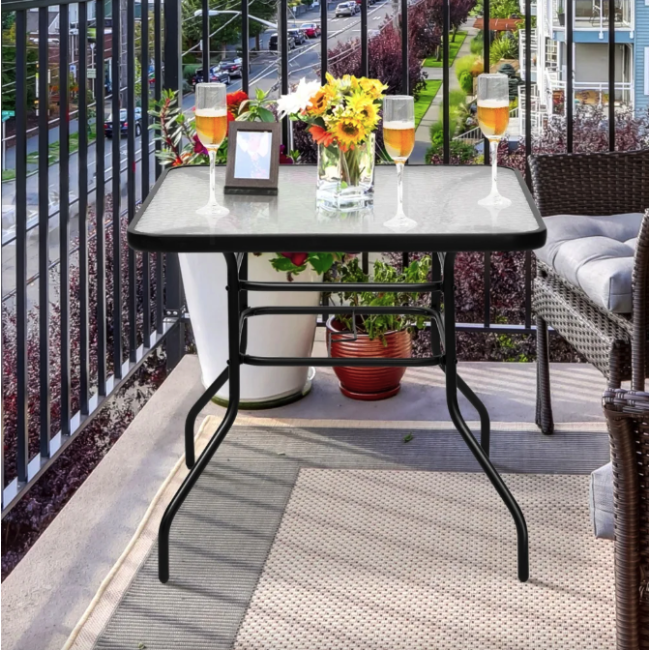 Садовый стол Costway Jupiter стеклянный